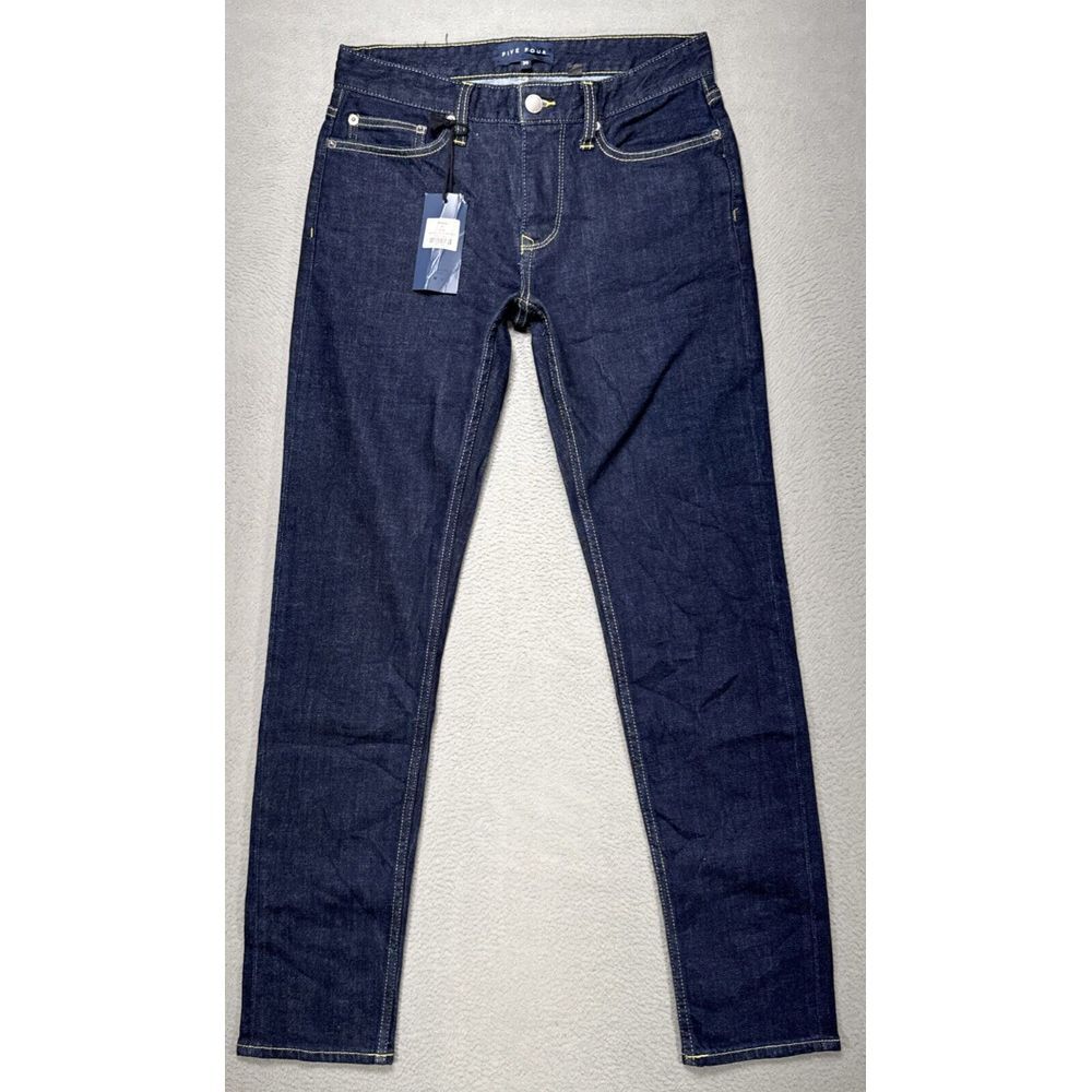 Five Four Jeans Briggs Mens Sz 30x31 Blue Preppy Slim Minimalist Dark Wash Denim
